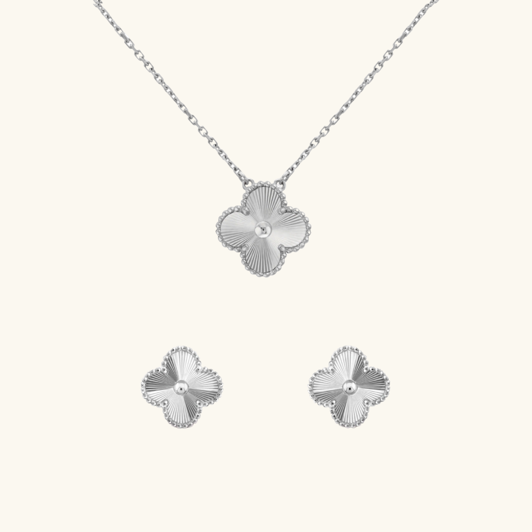 CLOVER | Duoset Silver Guilloché