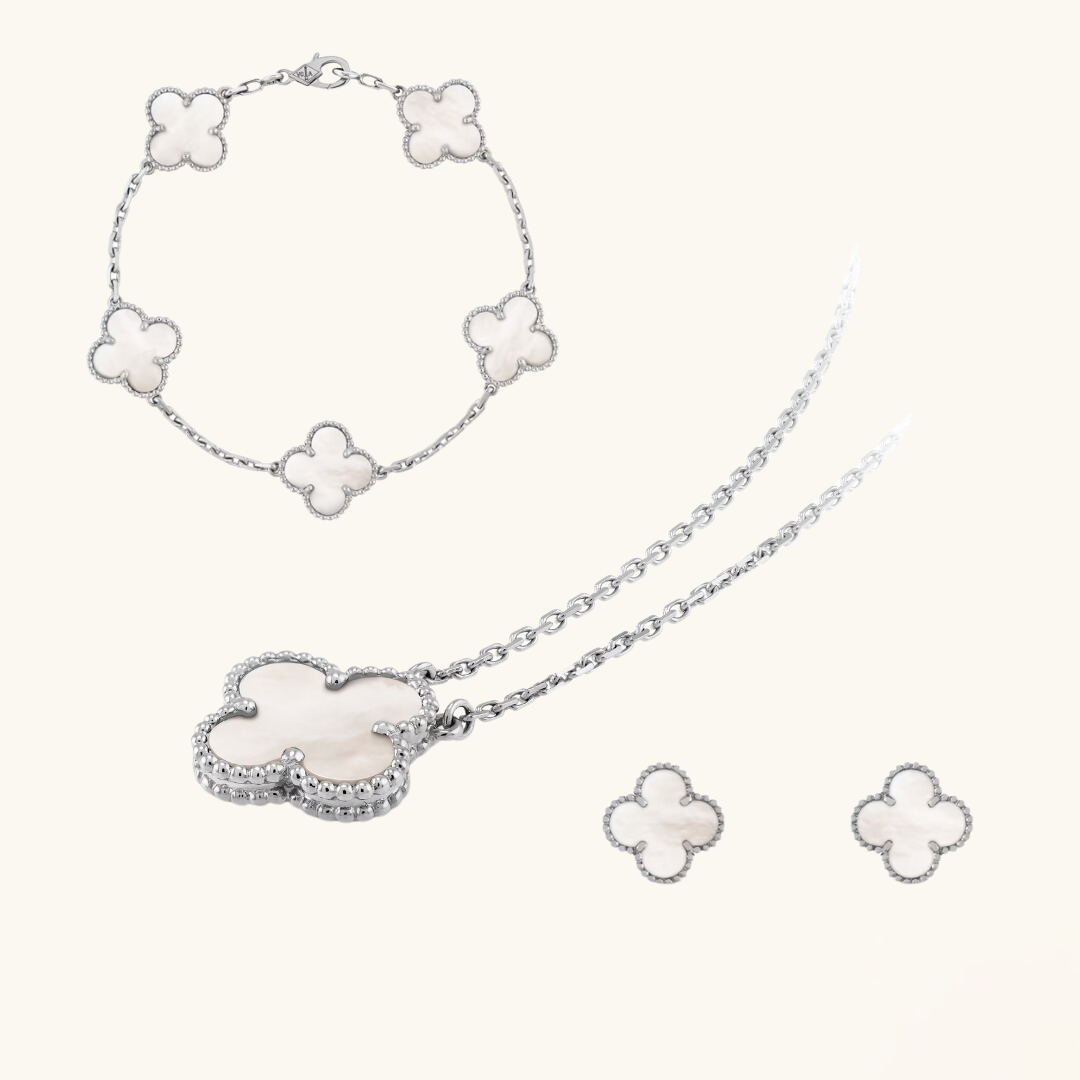 CLOVER | Premium White Jewellery Set