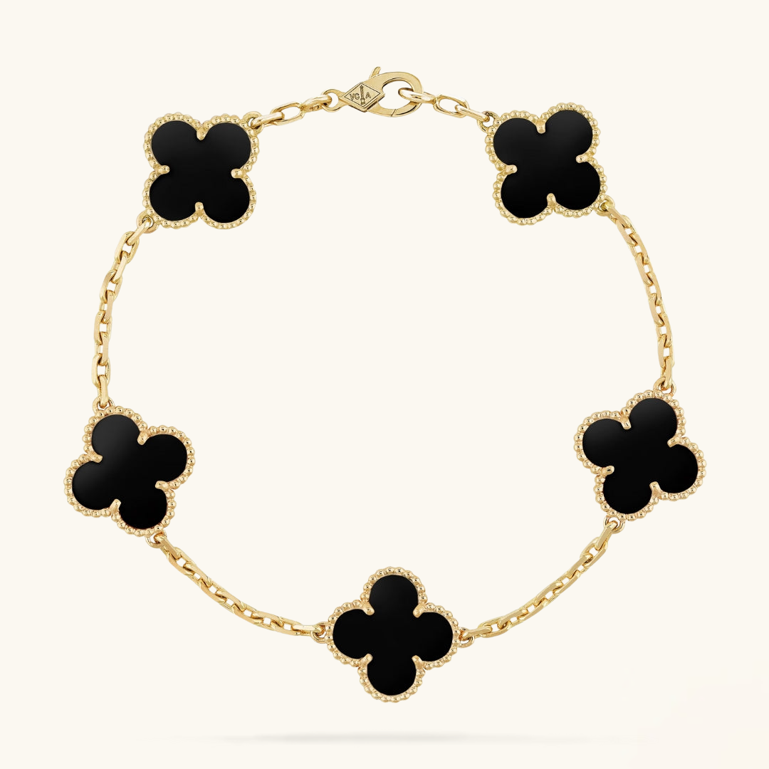 CLOVER | Bracelet Black/Gold