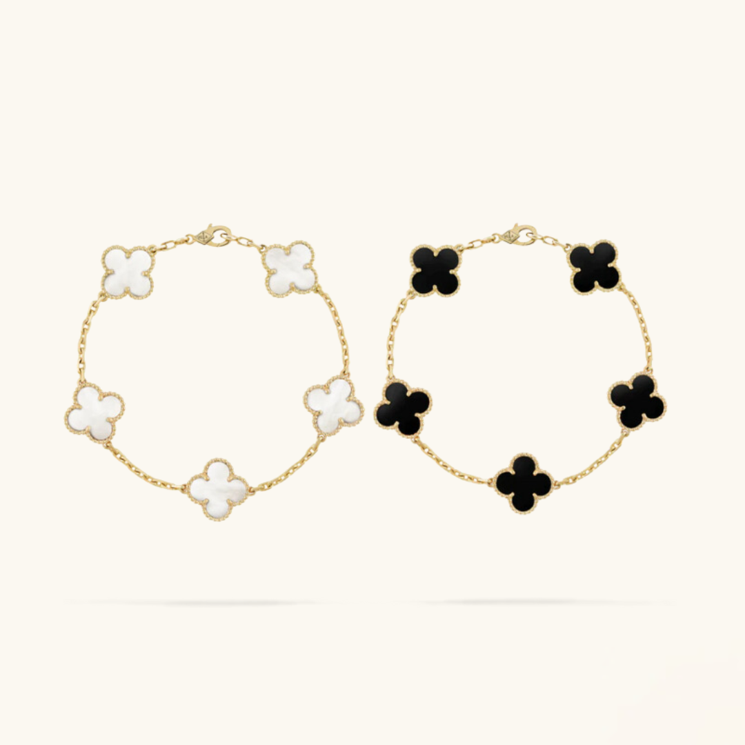 CLOVER | Bracelet Set Black/White, 2-piece