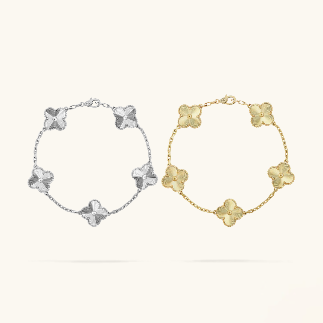 CLOVER | Bracelet Set Silver/Gold, 2-piece