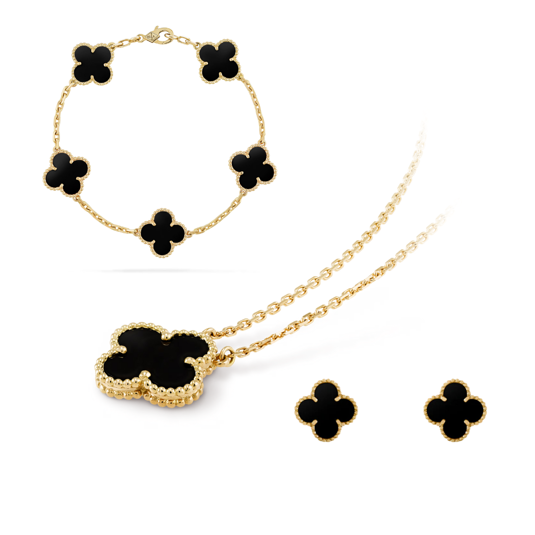 CLOVER | Premium Black Jewellery Set