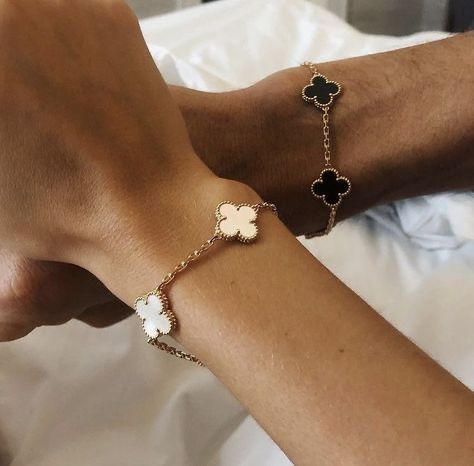 CLOVER | Bracelet Set Black/White, 2-piece