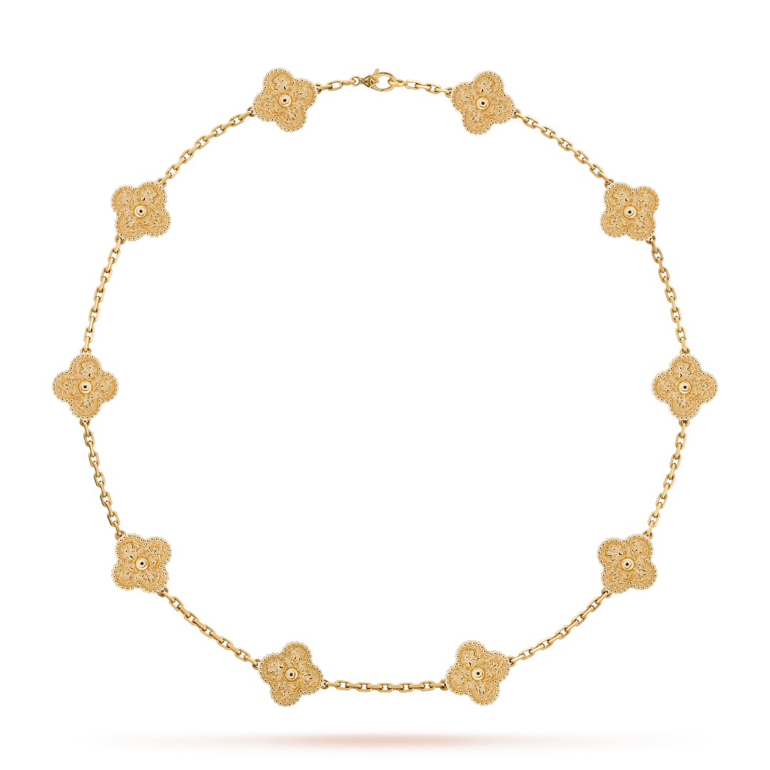 CLOVER | Necklace with 10 Clovers Gold