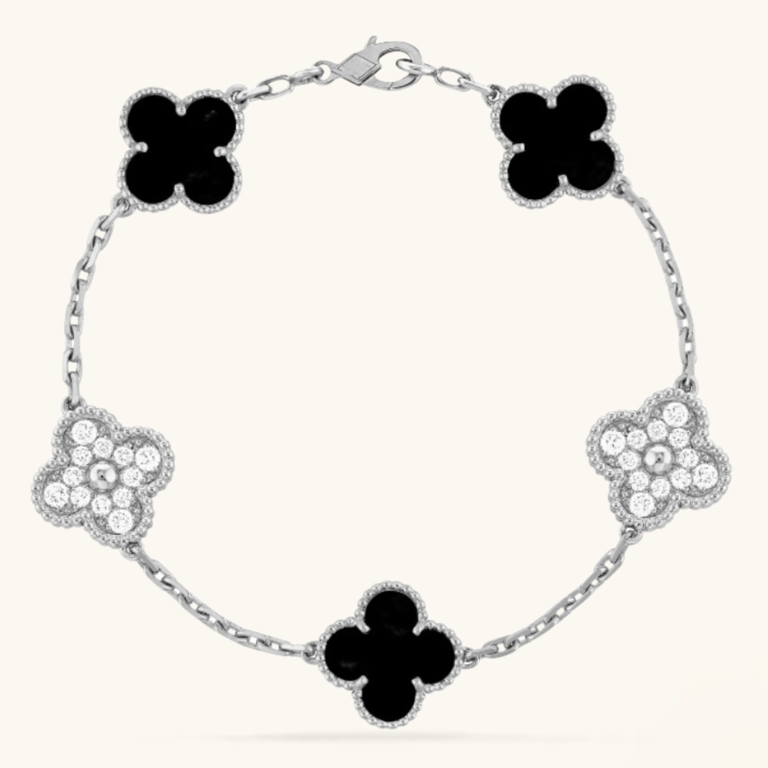 CLOVER | Bracelet Black/Silver Prestige