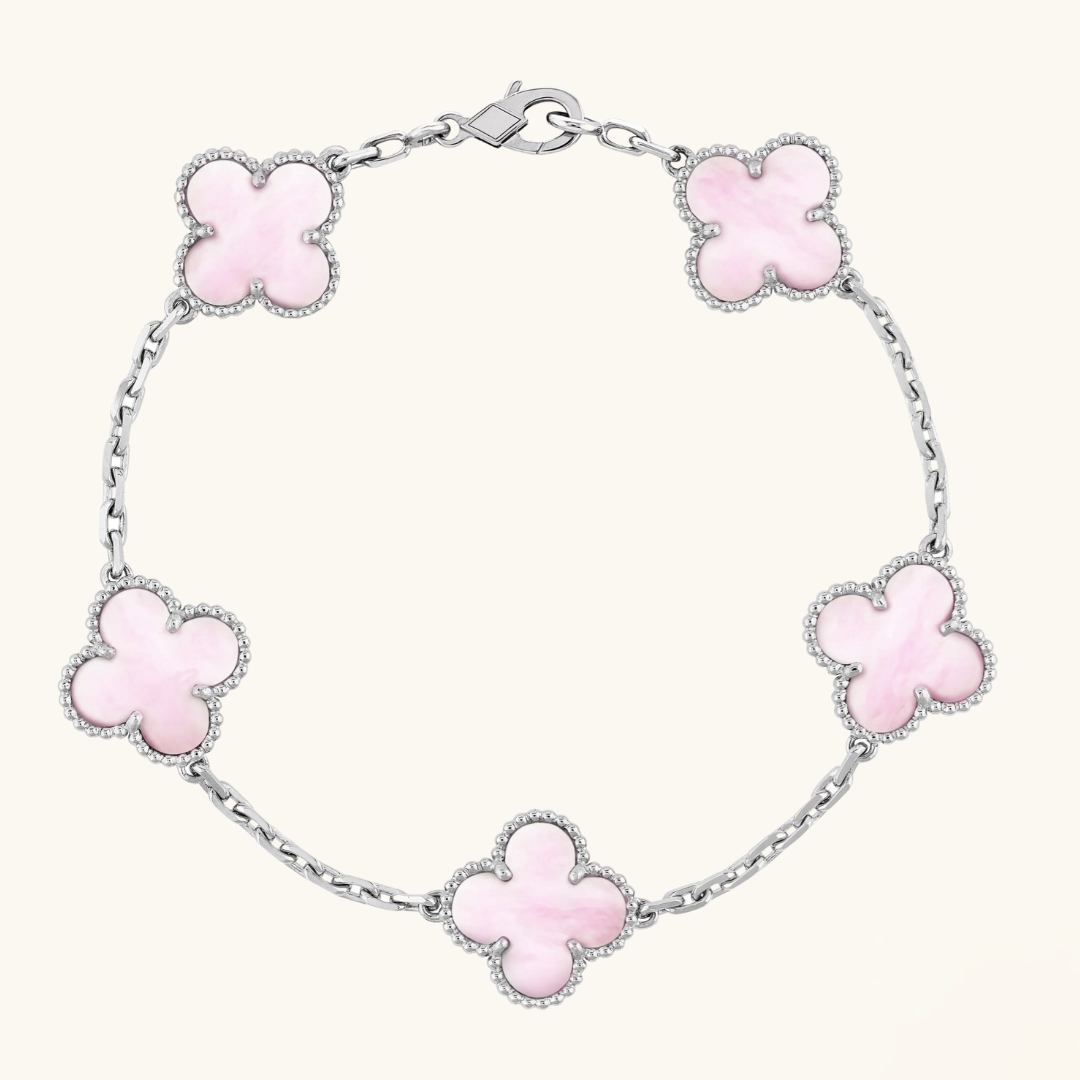 CLOVER | Bracelet Pink/Silver
