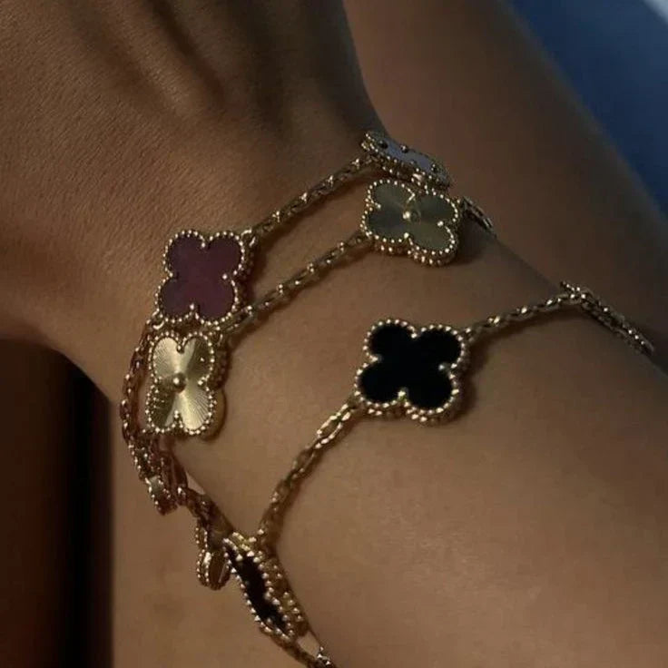 CLOVER | Bracelet Black/Gold