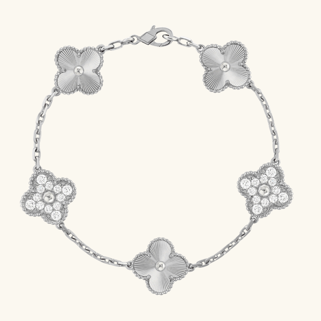 CLOVER | Silver Guilloché Prestige Bracelet