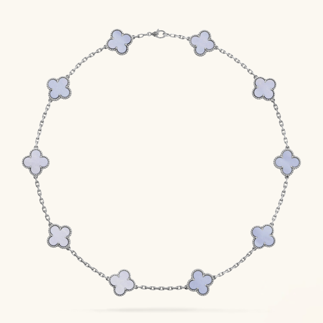 CLOVER | Necklace with 10 Clovers Purple