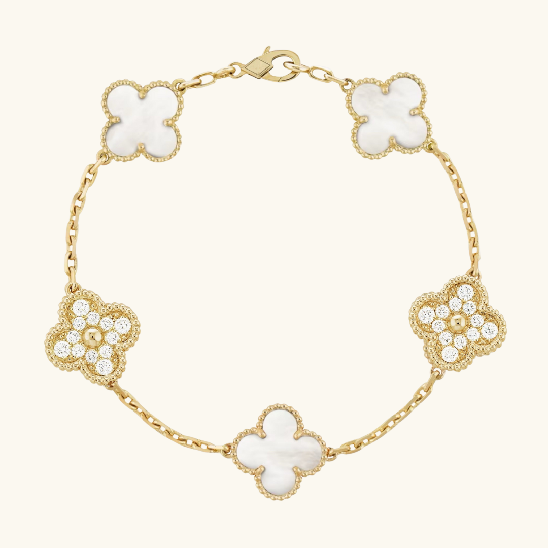 CLOVER | Gold White Bracelet Prestige