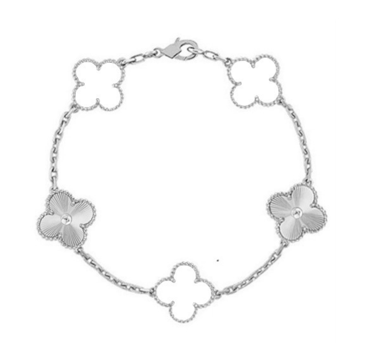 CLOVER | Bracelet White/Silver