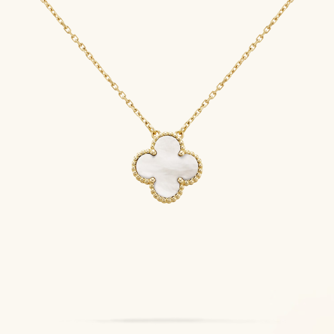CLOVER | Necklace White/Gold