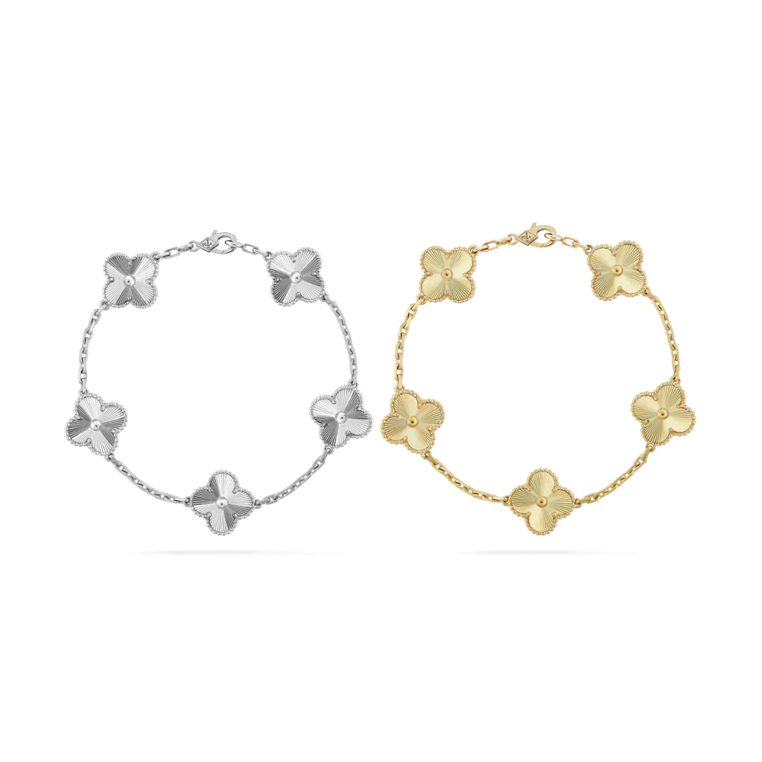CLOVER | Bracelet Set Silver/Gold, 2-piece