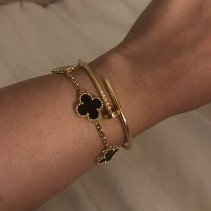 CLOVER | Bracelet Black/Gold
