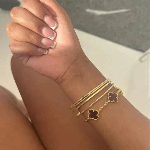 CLOVER | Bracelet Black/Gold