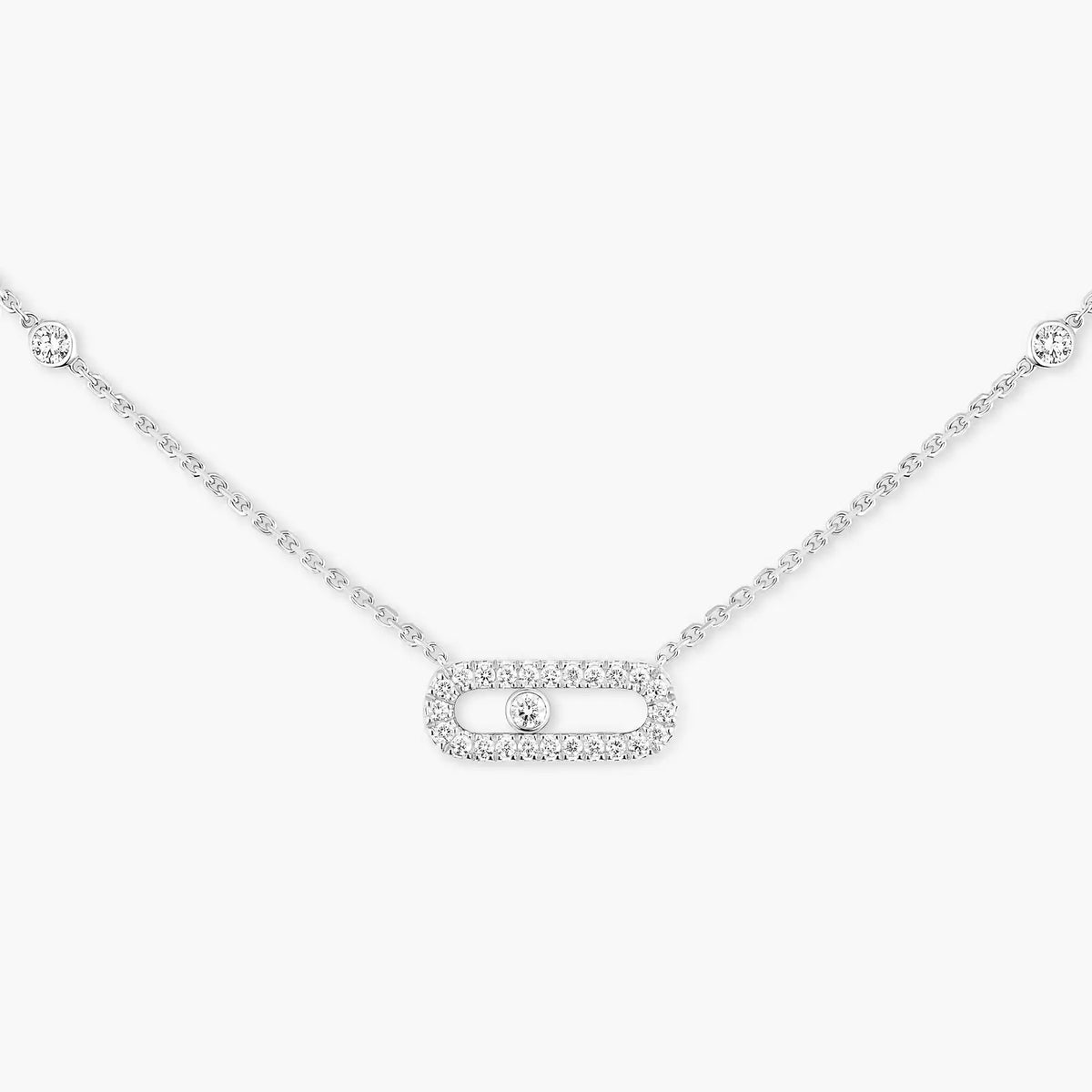 EXCLUSIVE | Mollyanne Diamanté Uno Necklace Silver